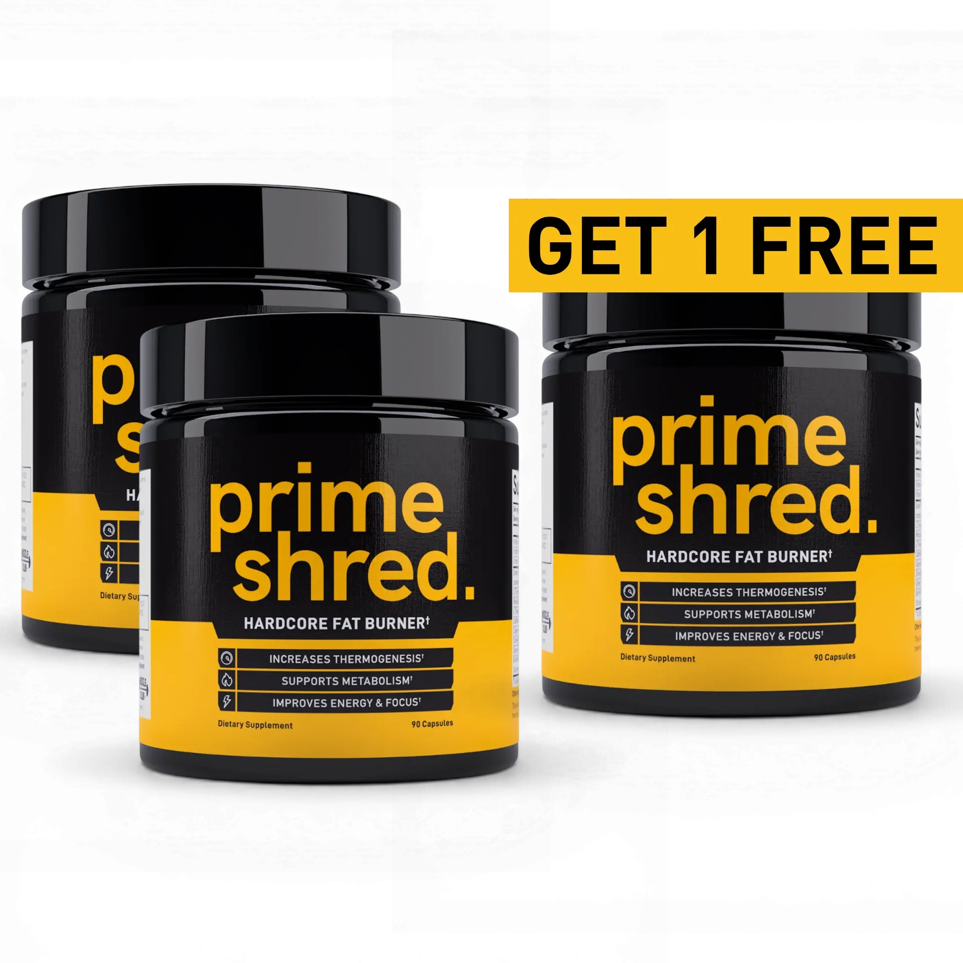 Prime Shred where to buy — three tubs of PrimeShred with a buy two get one free offer